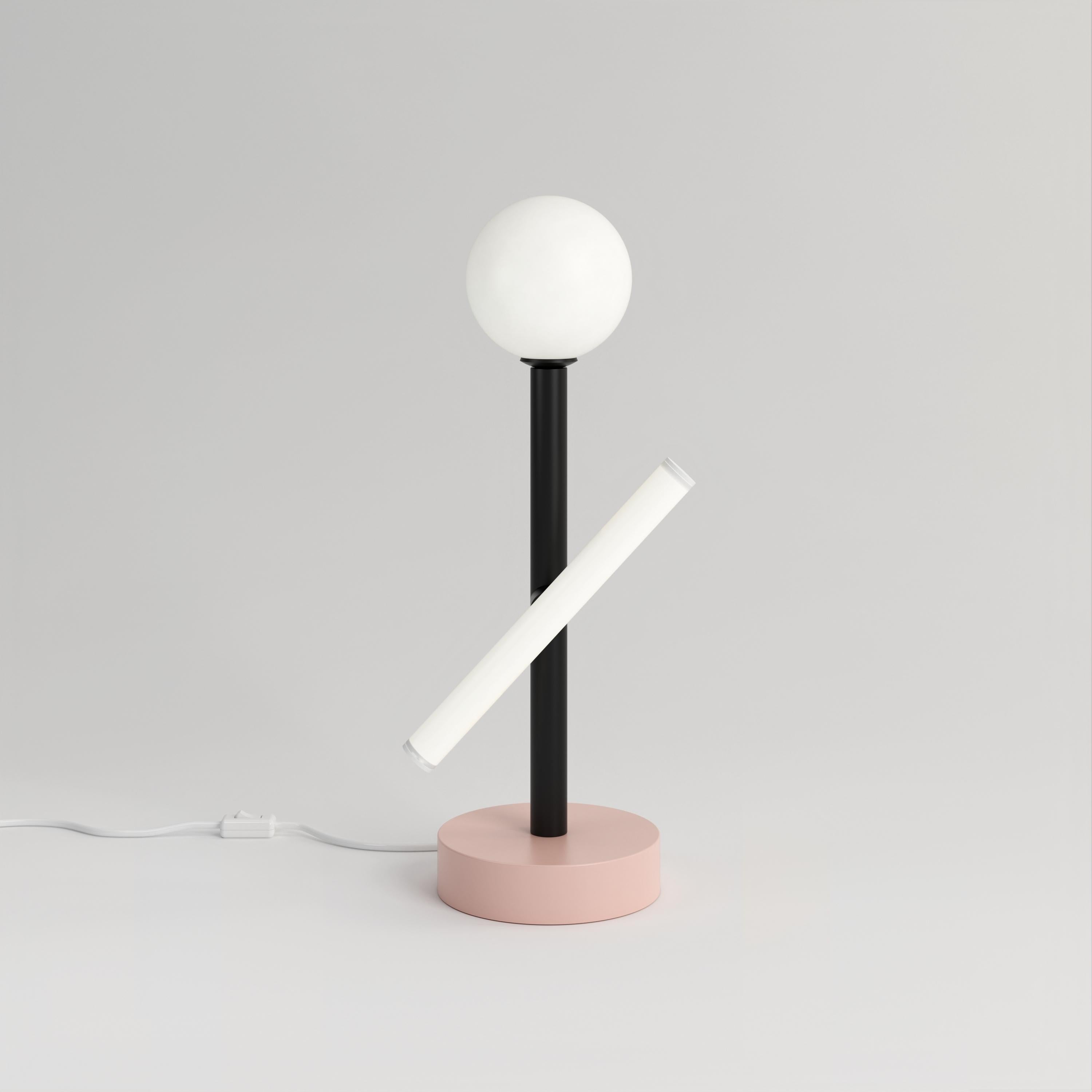 Blue and Black Tube and Globe Desk Light by Atelier Areti In New Condition For Sale In Geneve, CH