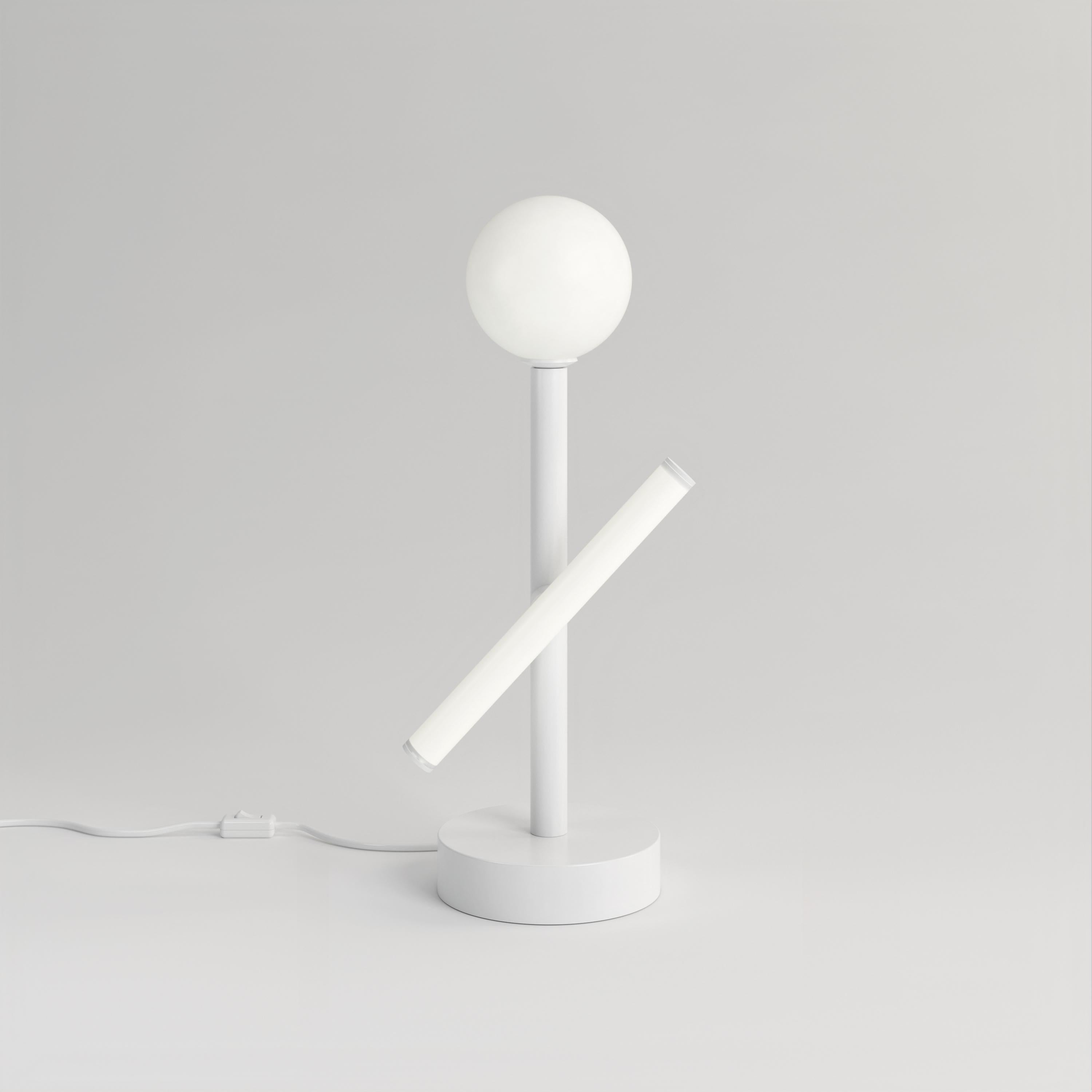 Metal Blue and Black Tube and Globe Desk Light by Atelier Areti For Sale
