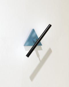 Blue and Black Tube and Triangle Wall Light by Atelier Areti