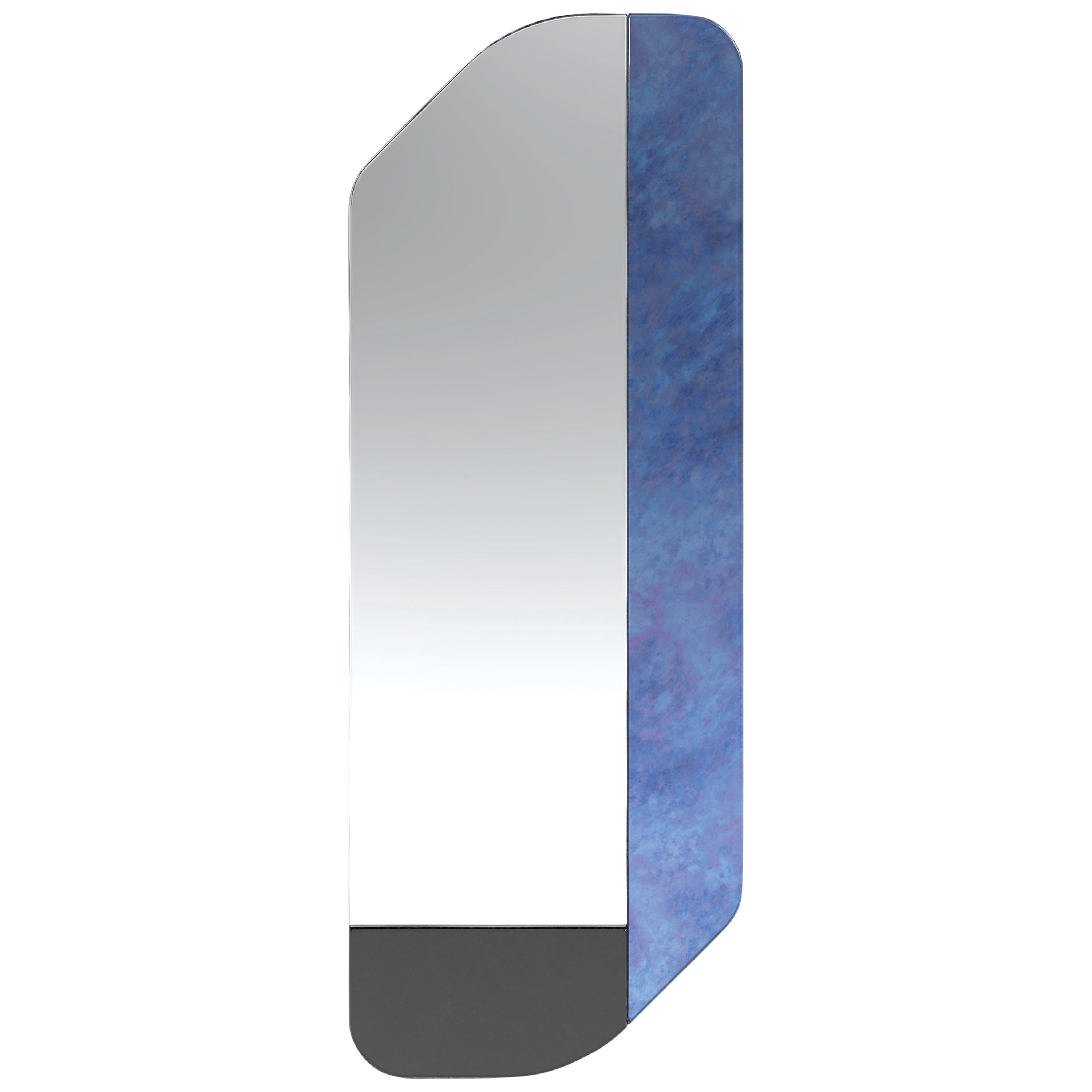 Blue and Black WG.C1.D Hand-Crafted Wall Mirror