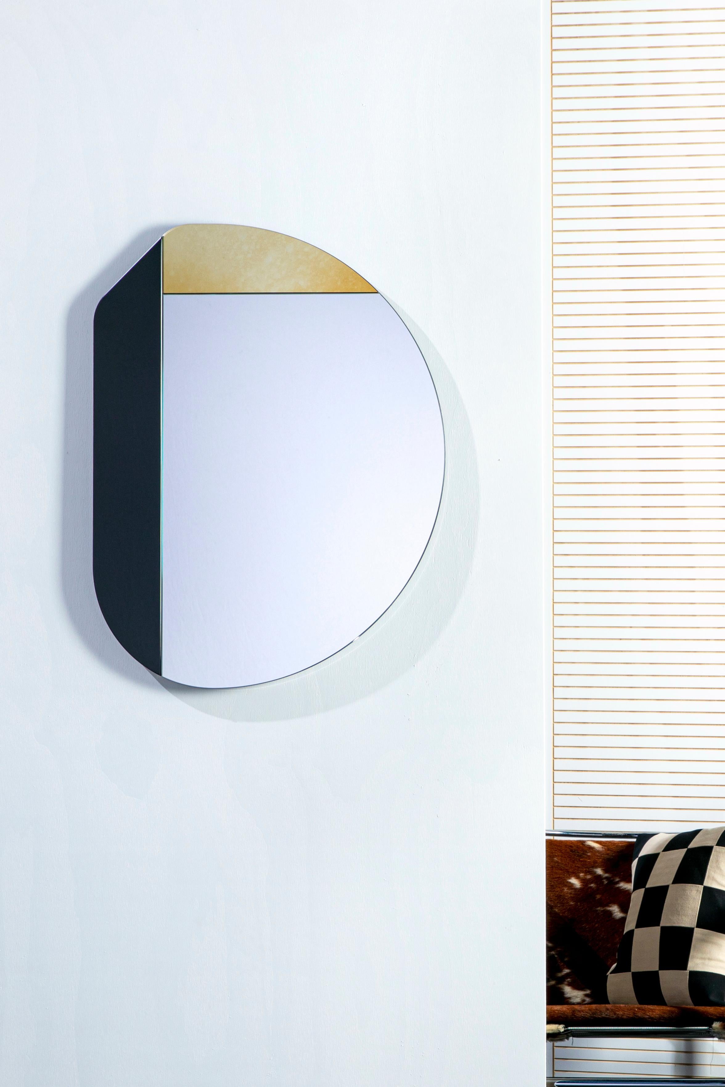 Blue and Black WG.C1.E Hand-Crafted Wall Mirror In New Condition For Sale In Brooklyn, NY