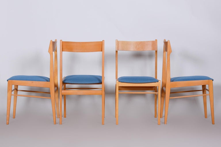 Blue and Brown Dining Chairs 4 Pcs, Well Preserved Original Condition