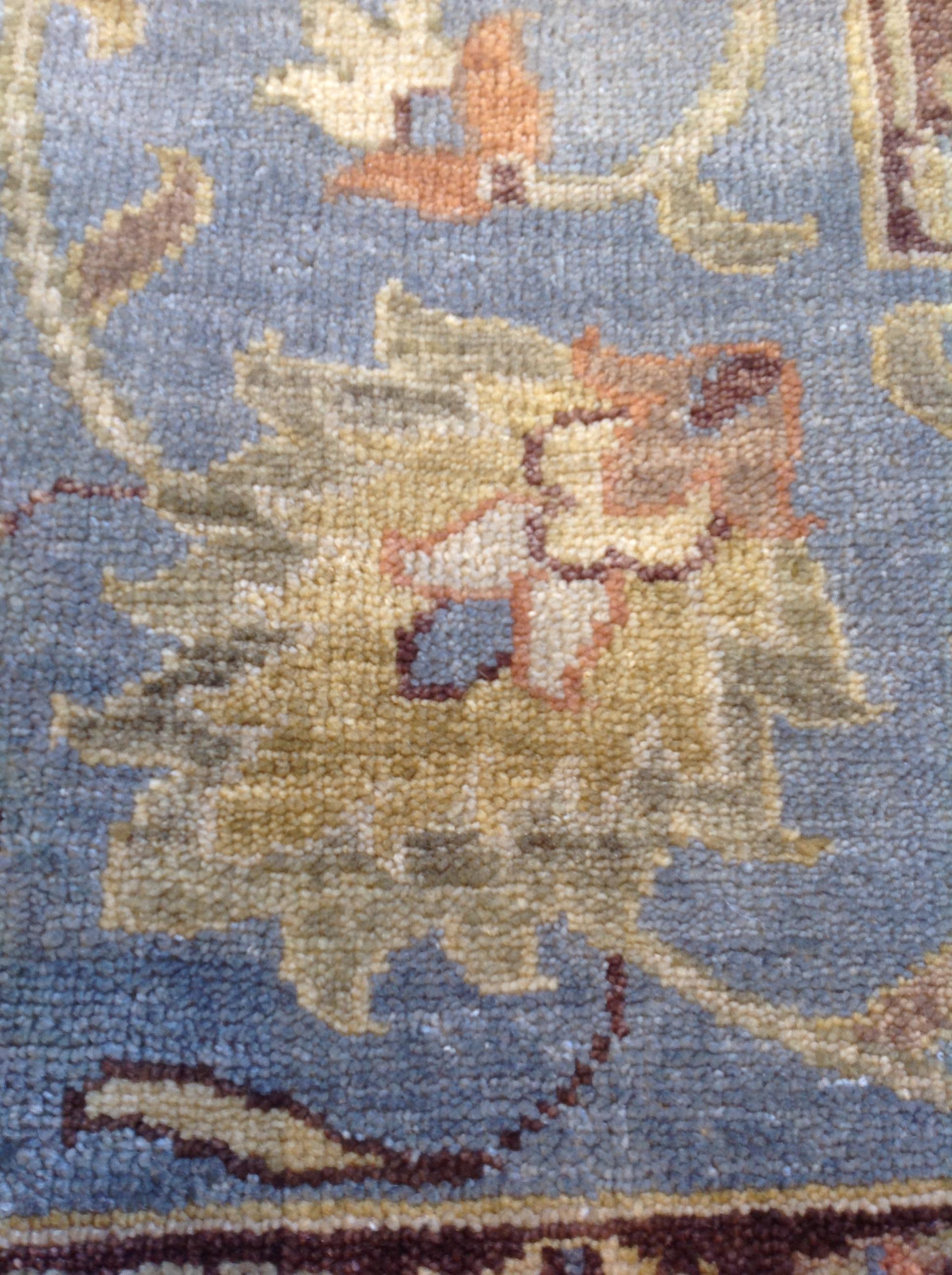 Blue and Brown Indo Oushak Area Rug In New Condition For Sale In Los Angeles, CA
