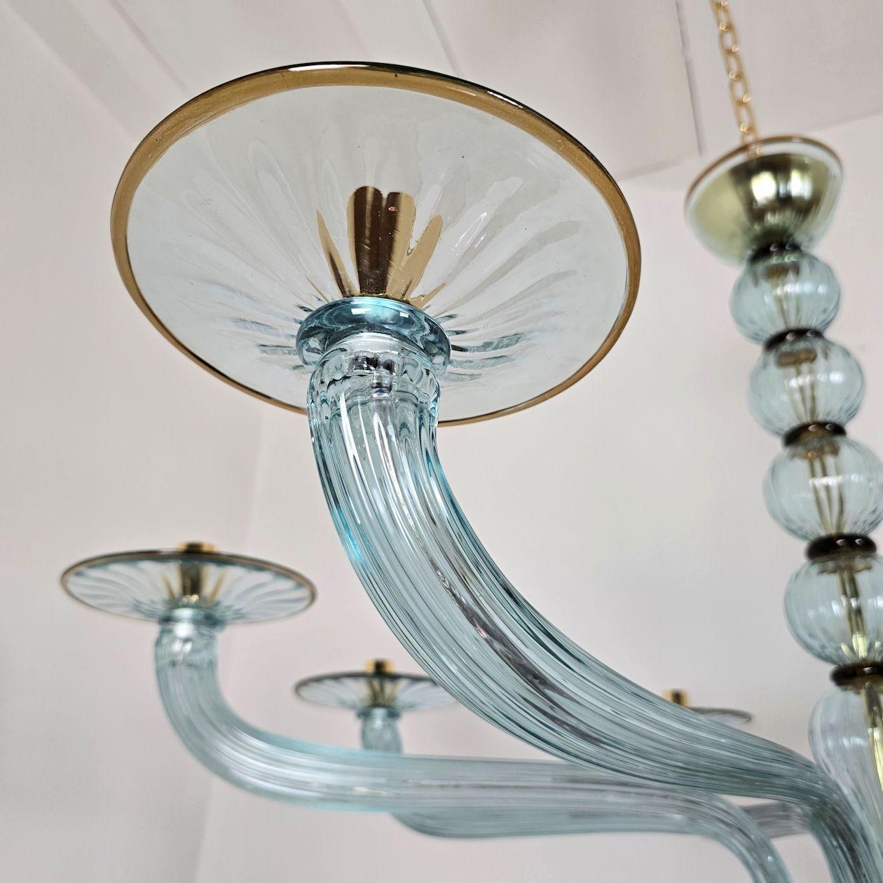 Lustre en verre de Murano bleu et brun Excellent état - En vente à Dallas, TX