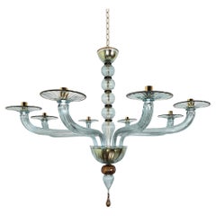 Blue and brown Murano glass chandelier