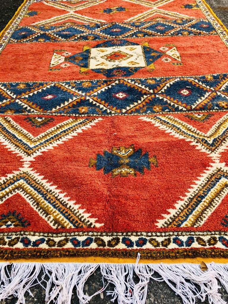 Blue And Coral Red Tribal Berber Moroccan Wool Organic Large Rug For Sale At 1stdibs Chesapeake microfiber coral shag area rug (5'x7'). 1stdibs