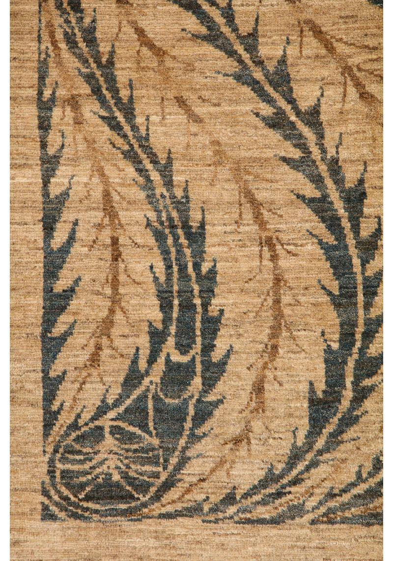 Blauer und cremefarbener organischer Art-Déco-Perserteppich aus Wolle, 8' x 10' im Angebot 1