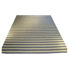 Blue and Cream Striped Kilim 26’6″ x 14’2″