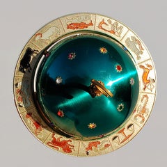 Blue and Gold coloured Novelty Zodiac Globe Cigarette Holder, 1960s