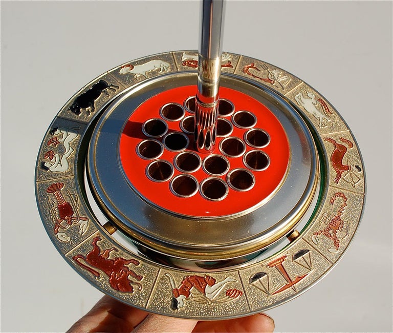 Blue and Gold coloured Novelty Zodiac Globe Cigarette Holder, 1960s at  1stDibs