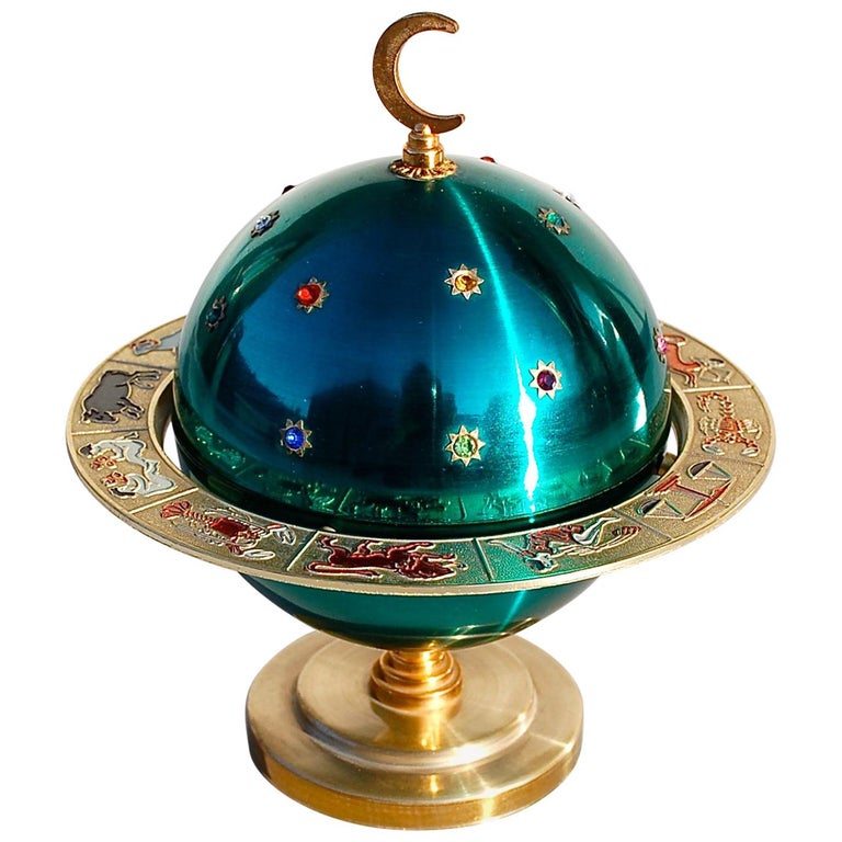 novelty cigarette holder Blue and Gold coloured Novelty Zodiac Globe Cigarette Holder, 1960s at  1stDibs