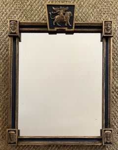 Blue and Gold English Regency Mirror