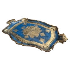 Vassoio Florentine blu e oro