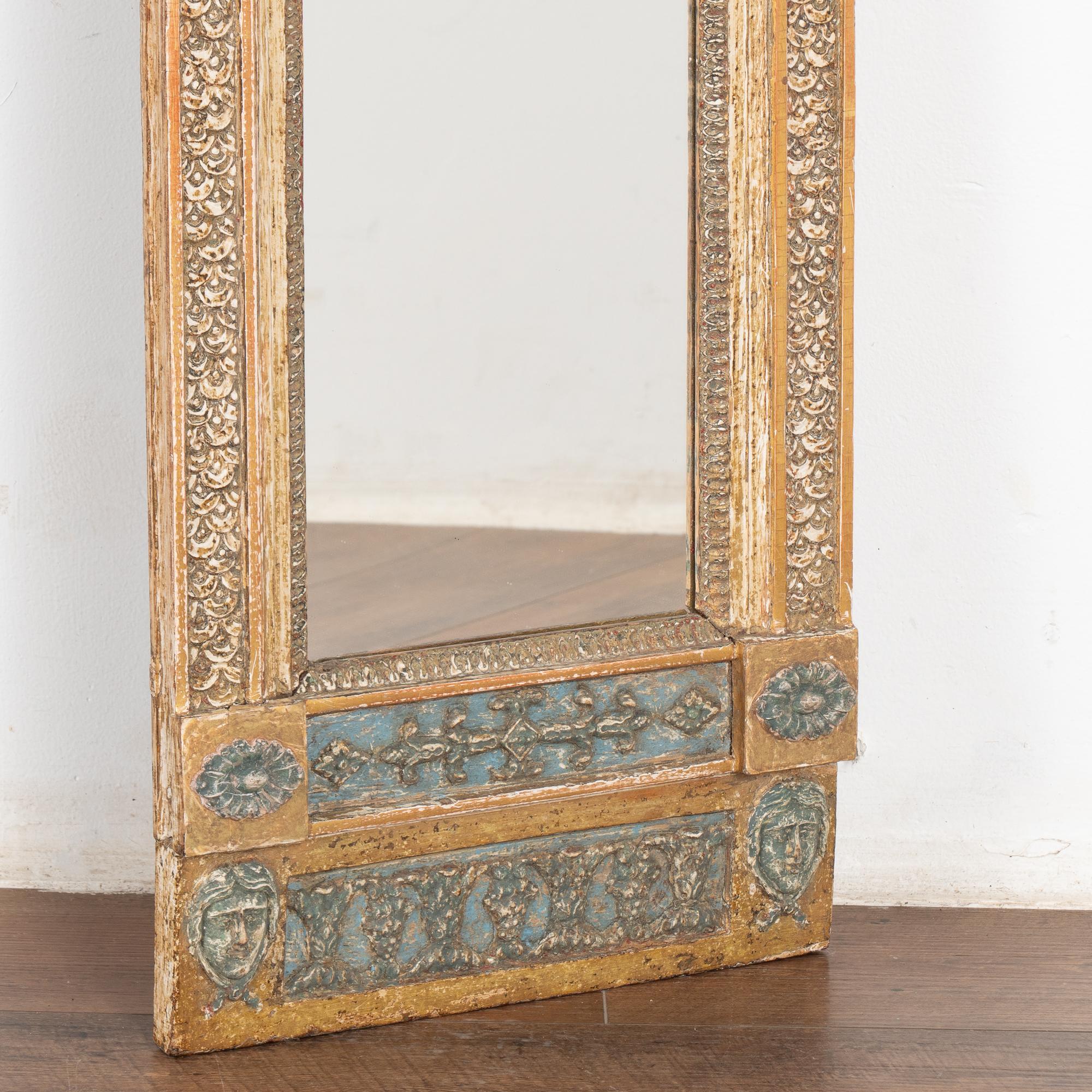 Blue and Gold Gilt Trumeau Mirror, Sweden circa 1820-40 4