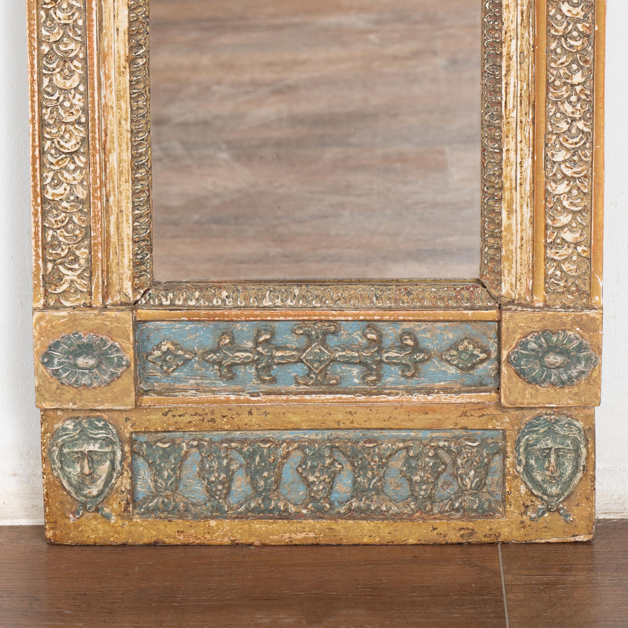 Blue and Gold Gilt Trumeau Mirror, Sweden circa 1820-40 5
