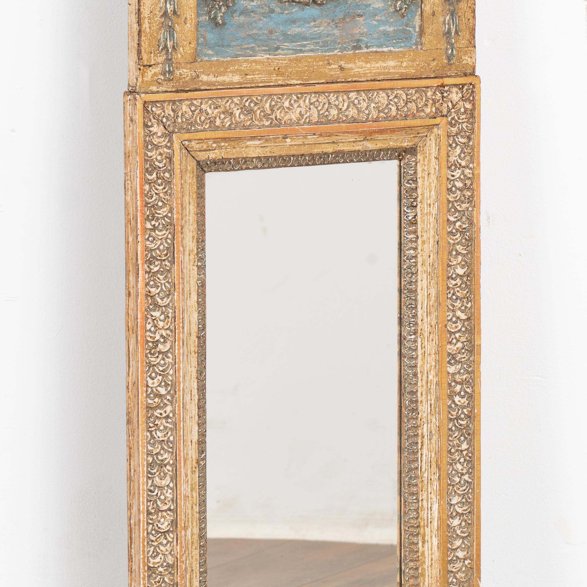 Blue and Gold Gilt Trumeau Mirror, Sweden circa 1820-40 2
