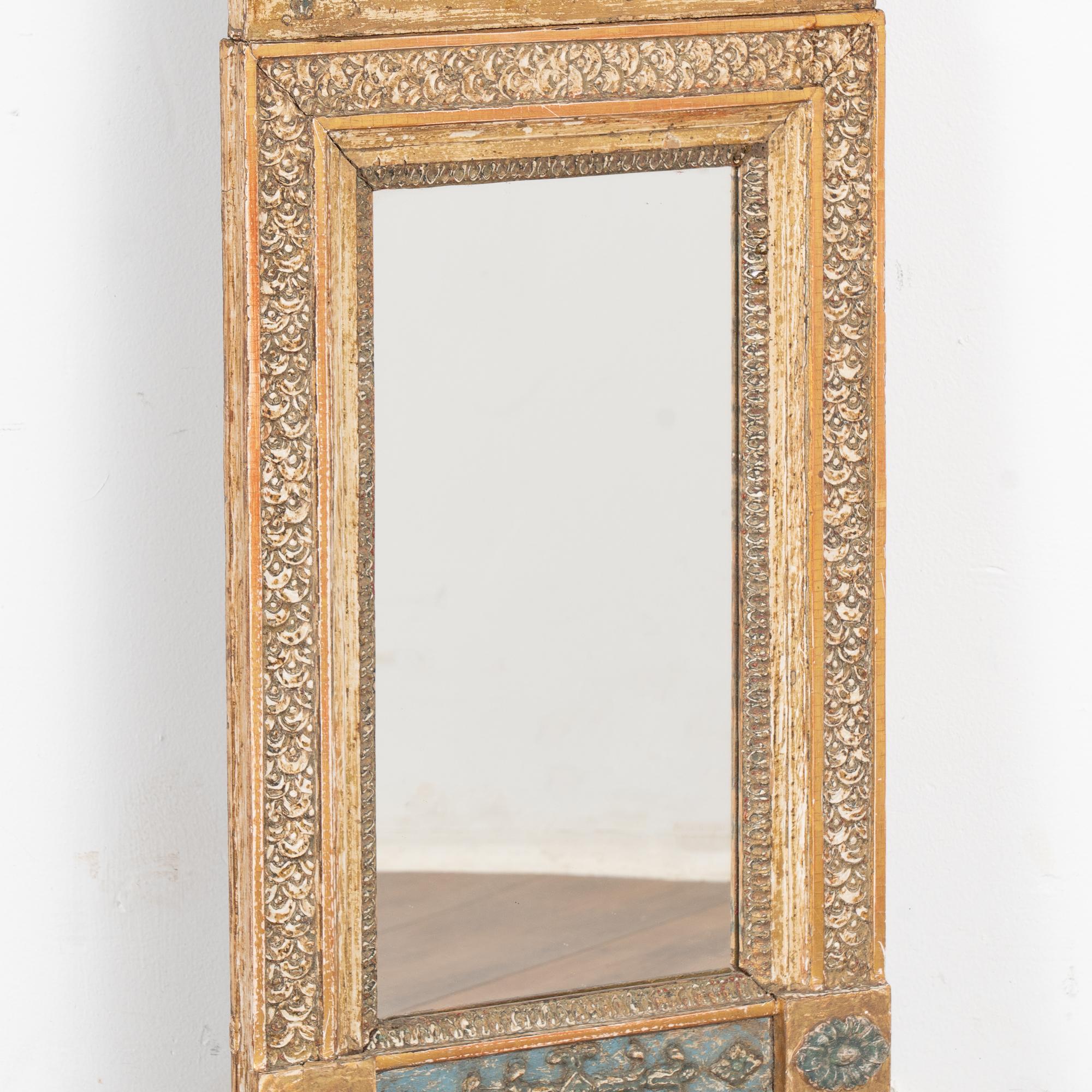 Blue and Gold Gilt Trumeau Mirror, Sweden circa 1820-40 3