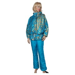 Blue and gold jacket and blue dungarees ski-suit  Léonard