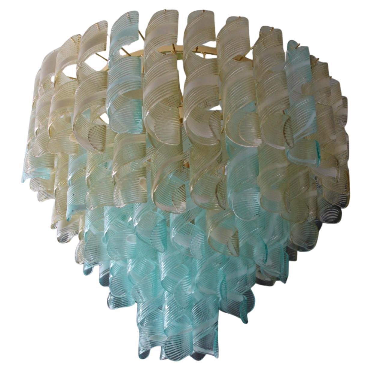 Cristal de Murano Azul y Dorado Estilo Mazzega en venta