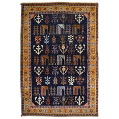 Tapis tribal persan Kashkouli, motif d'arbre de saule, 3' x 5'