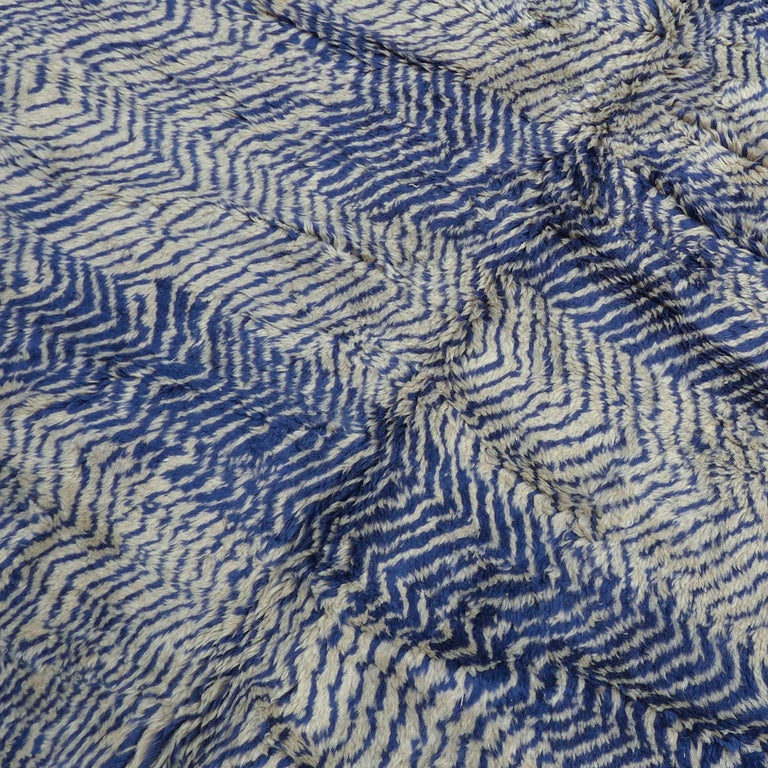 Blue and Gray Moroccan Berber Rug For Sale at 1stdibs