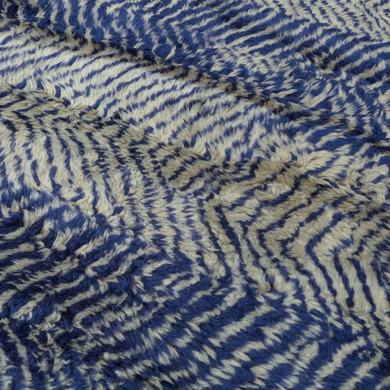 Blue and Gray Moroccan Berber Rug For Sale at 1stdibs