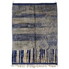 Blue and Gray Moroccan Berber Rug