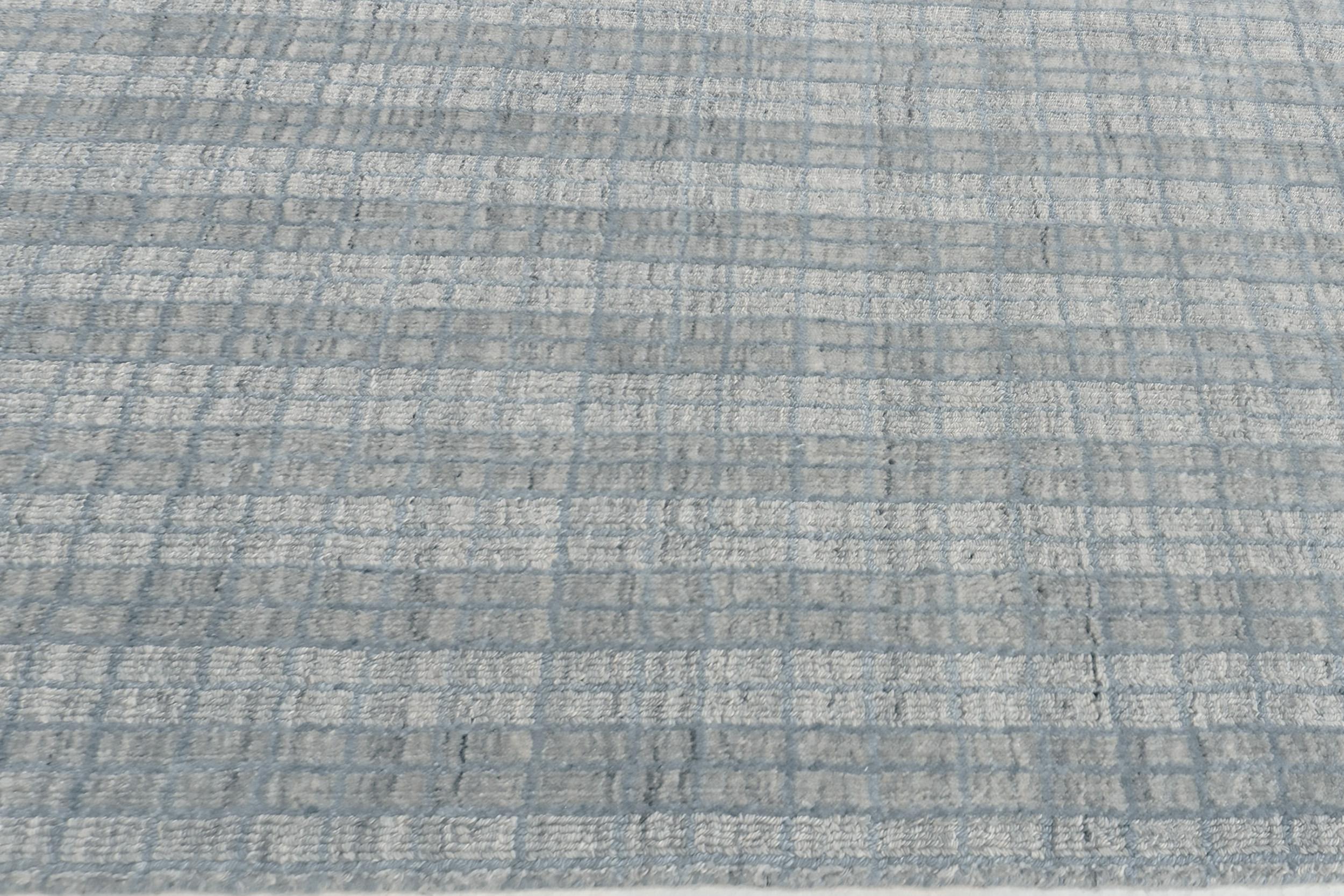 Alfombra de poliéster azul y gris de tartán para interior y exterior, 9' x 12'. Esta alfombra es adecuada para uso interior o exterior, en tu casa o al aire libre en tu patio o terraza, etc. La alfombra está fabricada con P.E.T., materiales