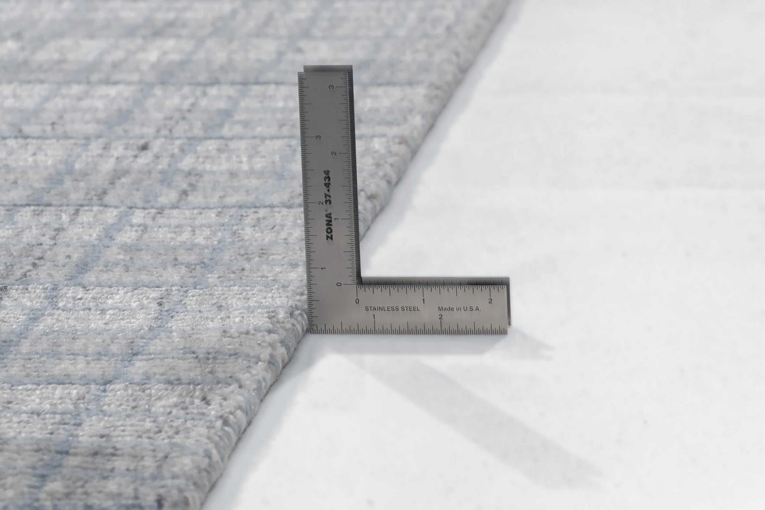 Alfombra de exterior de tartán azul y gris para interior, 9' x 12 en venta 1