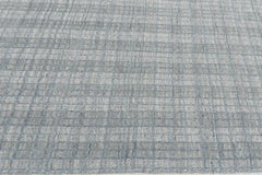 Blue and Gray Tartan Rug for Indoor/Outdoor Use, 9' x 12'