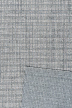 Blue and Gray Tartan Rug for Indoor/Outdoor Use, 9' x 12'