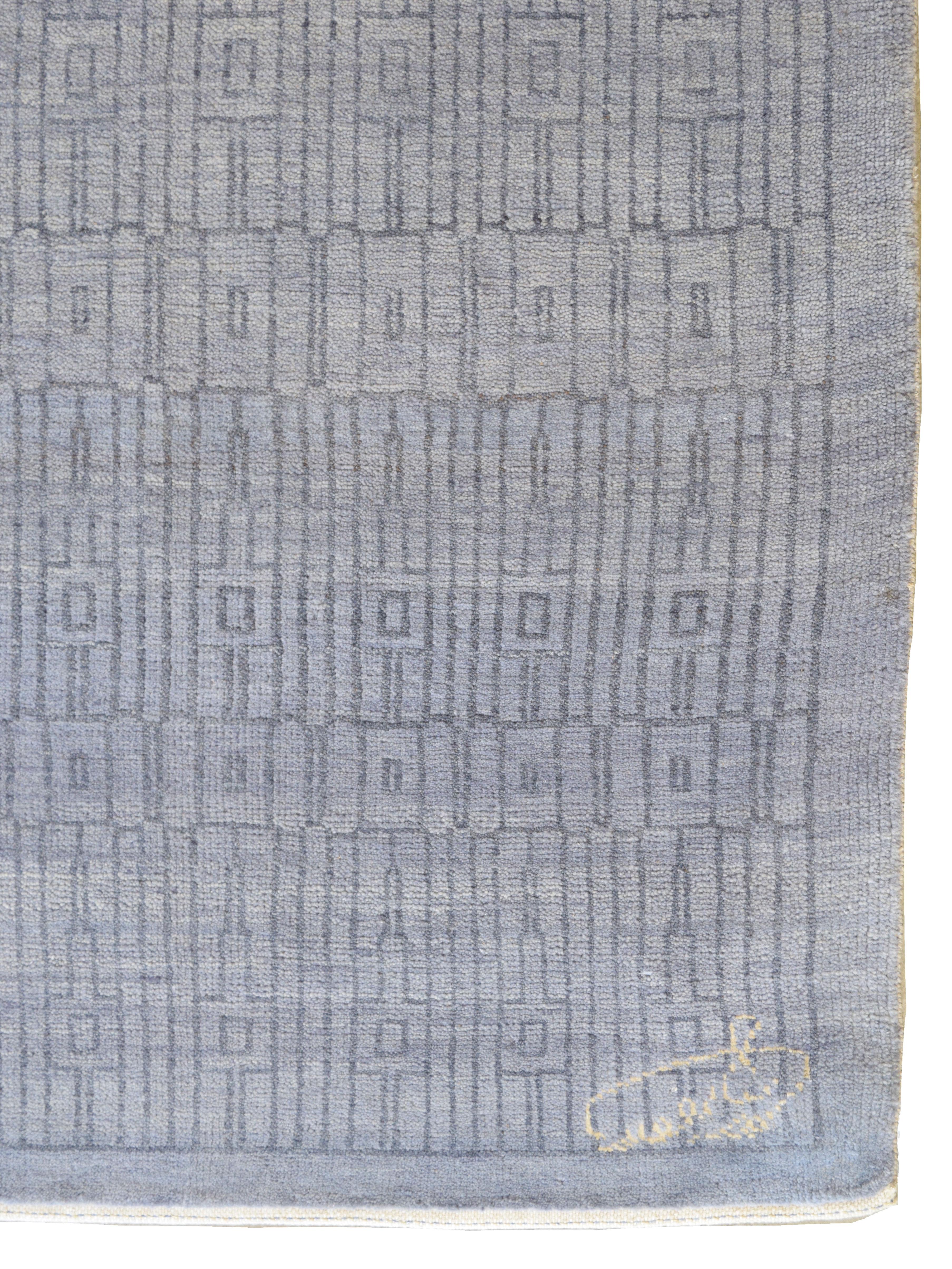 Vegetable Dyed Blue and Gray Tone on Tone Geometric 