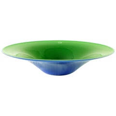 V. Nason & C. , Italy Blue and Green Blown Murano Glass Bowl