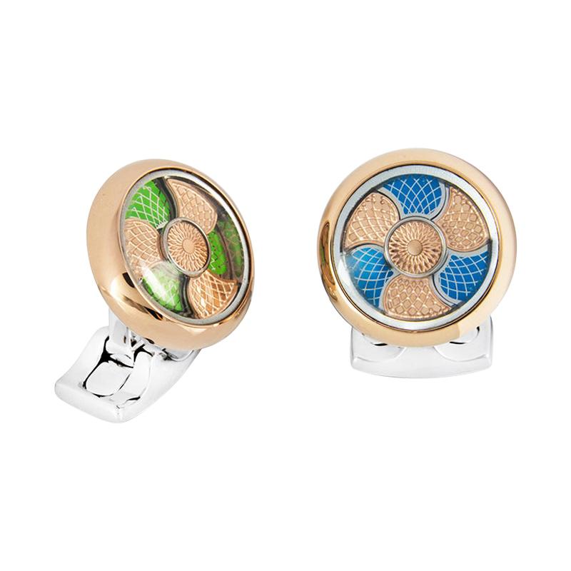 Deakin & Francis Blue and Green Colour Change Cufflinks For Sale