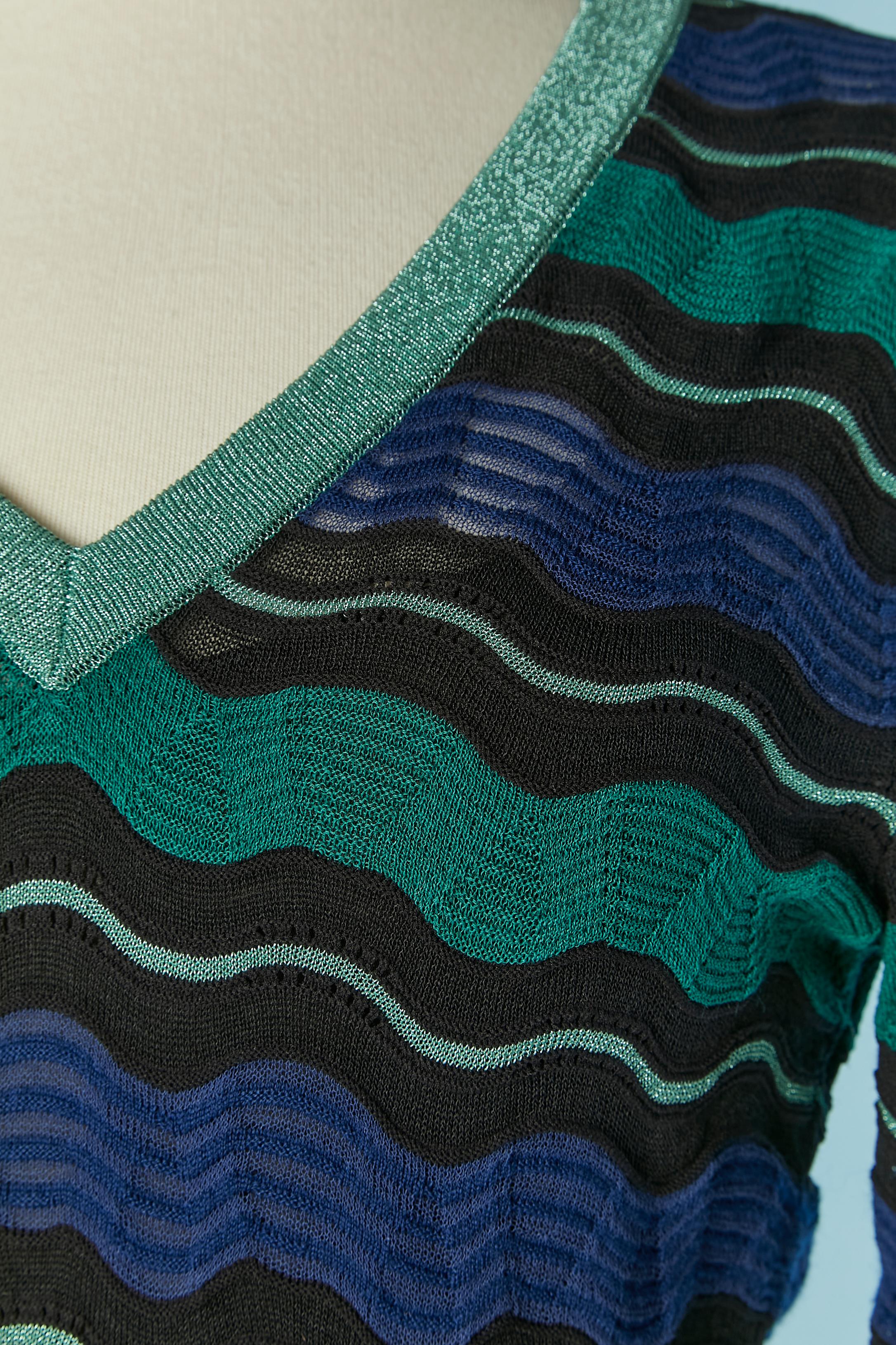 Vestido de punto jacquard azul y verde M Missoni Negro en venta