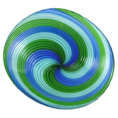 Blue and Green Murano Filigrana Bowl