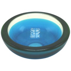 Blue and Green Murano Glass Bowl, circa 1960