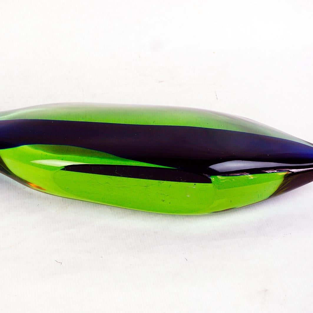 Blue and Green Murano Glass Fish by Antonio da Ros for Cenedese Murano Italy For Sale 3