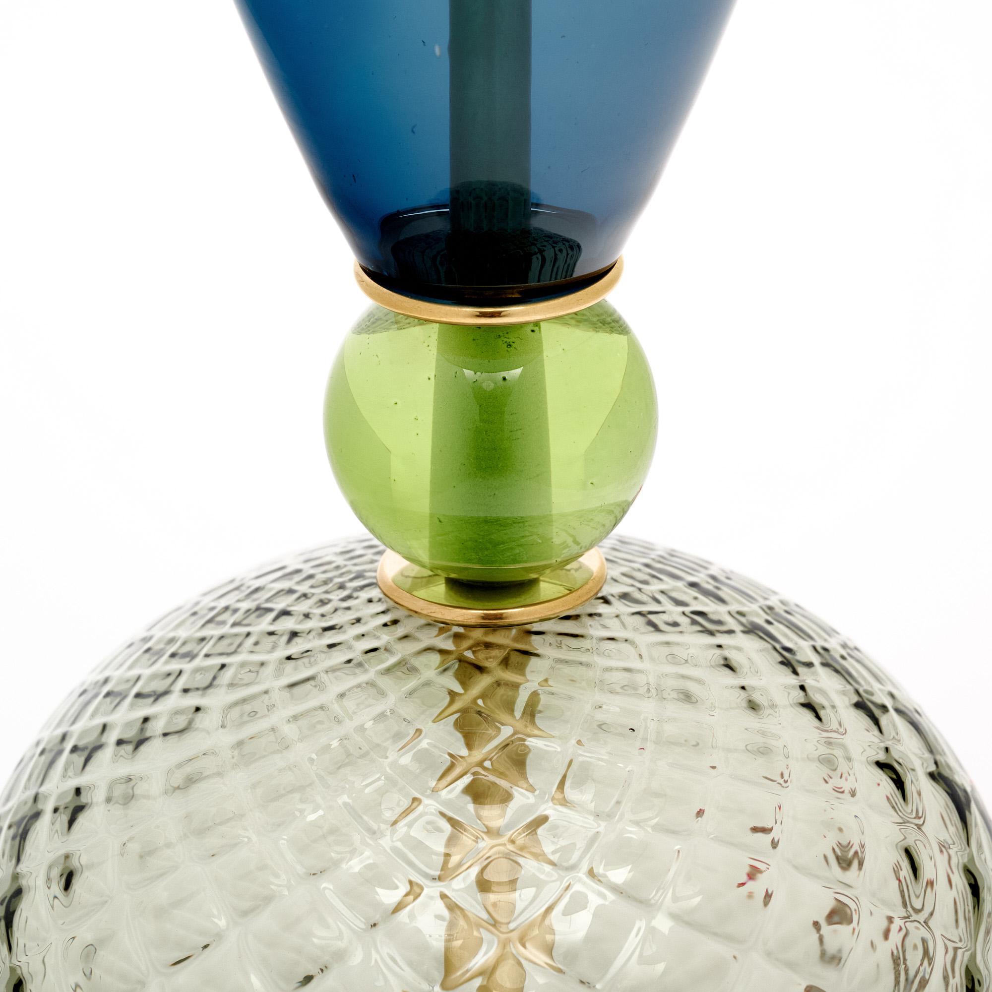 Lampes en verre de Murano bleu et vert Bon état - En vente à Austin, TX