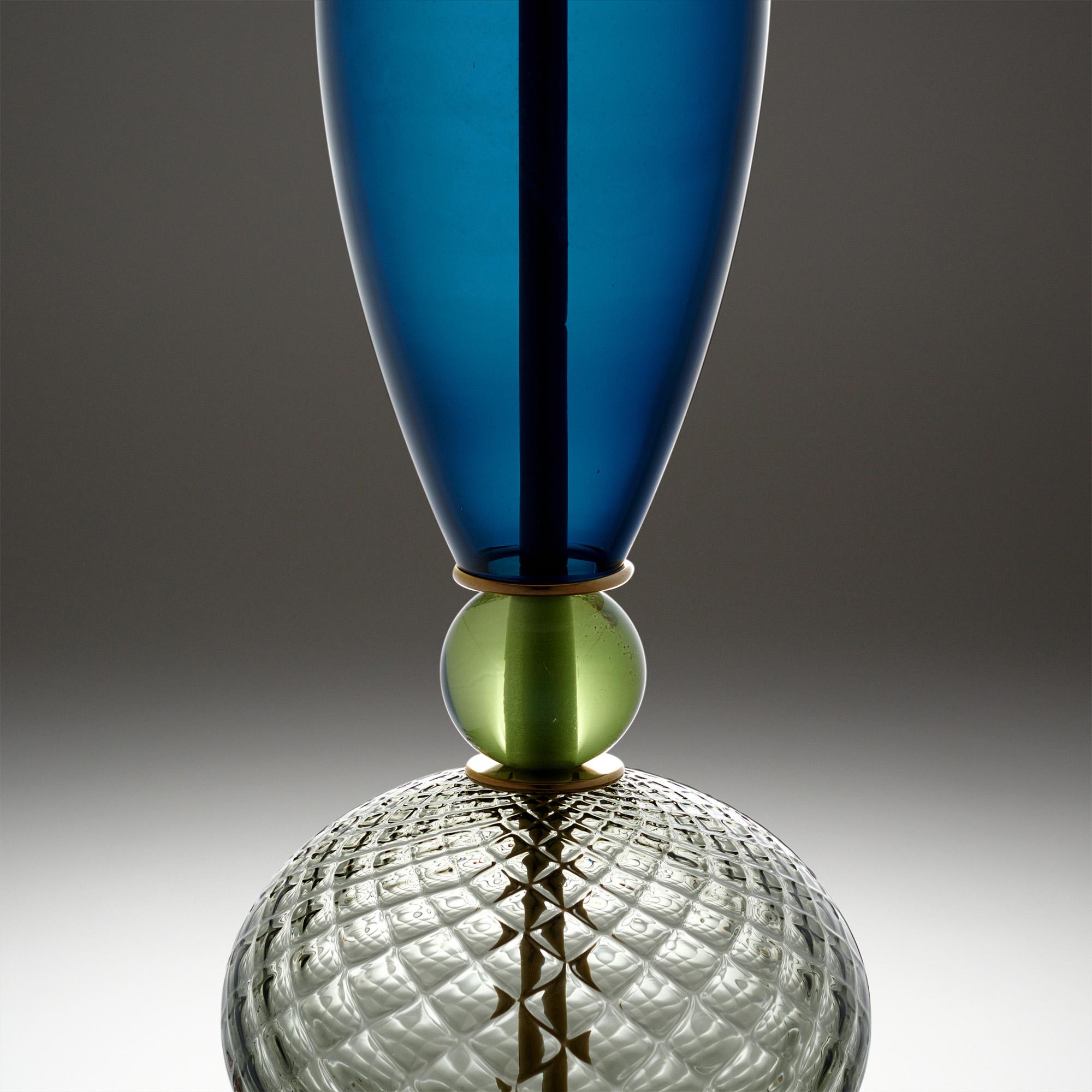 Lampes en verre de Murano bleu et vert en vente 2