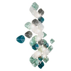 Applique in vetro di Murano blu e verde realizzate a mano a Barcellona