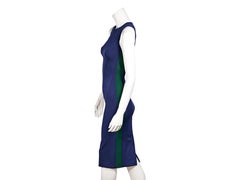 Prada Blue And Green Stretch-Knit Midi Dress