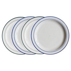 Blue and Green Restaurantware Stoneware Dinner Plates, Set of 4