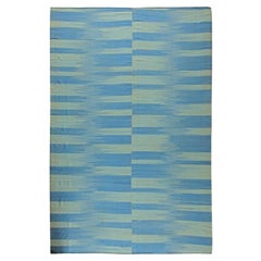 Blue and Green Striped Area Rug