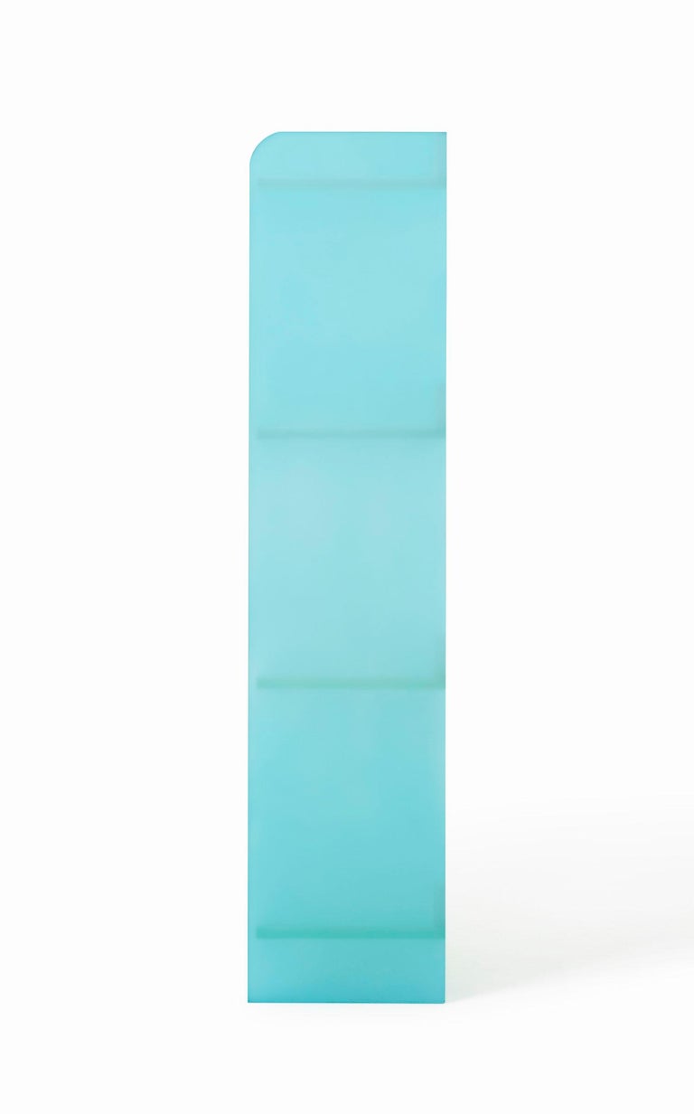 Modern Blue and Green Translucent Hand Dyed Acrylic Tone Shelf by Sohyun Yun For Sale