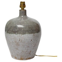 blue and grey 20th century design stoneware ceramic table lamp La Borne 1970