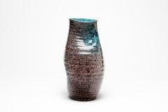 Blue and Grey Freeform Ceramic Vase by Accolay circa 1960 French Midcentury