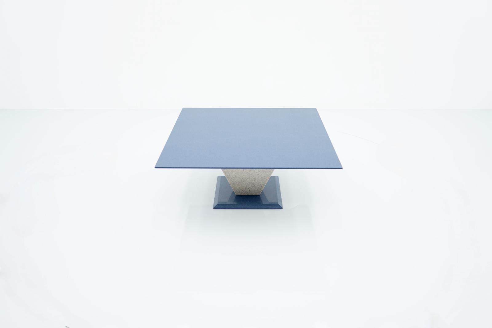 European Blue and Grey Granite Stone Coffee Table, 1990s For Sale