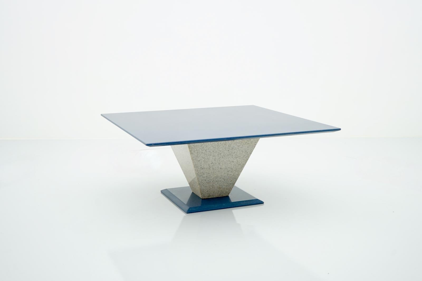 Blue and Grey Granite Stone Coffee Table, 1990s For Sale 1