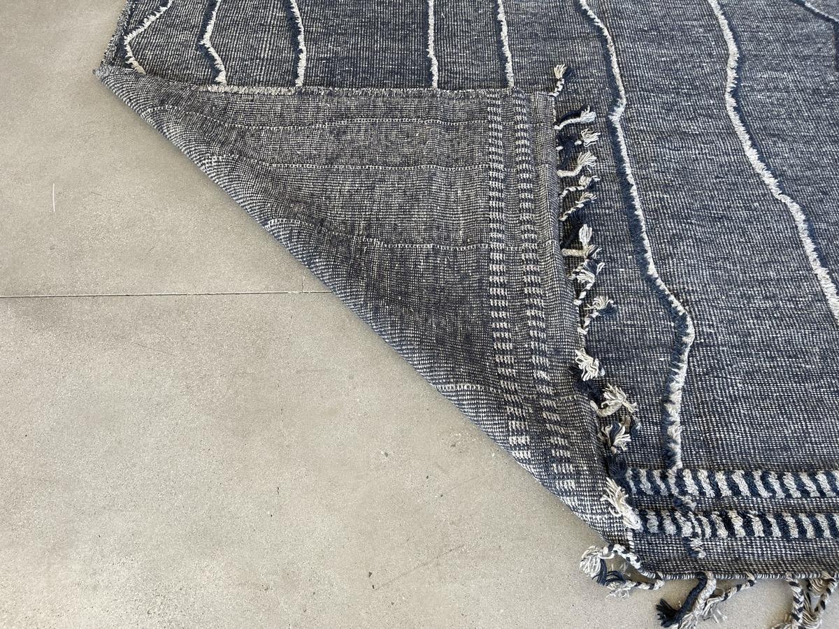 Contemporary Blue and Grey Rustic Area Rug For Sale